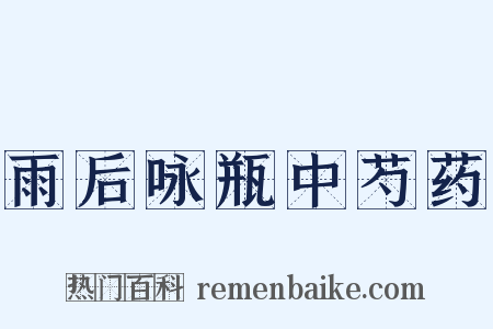 雨后咏瓶中芍药是什么意思的图片